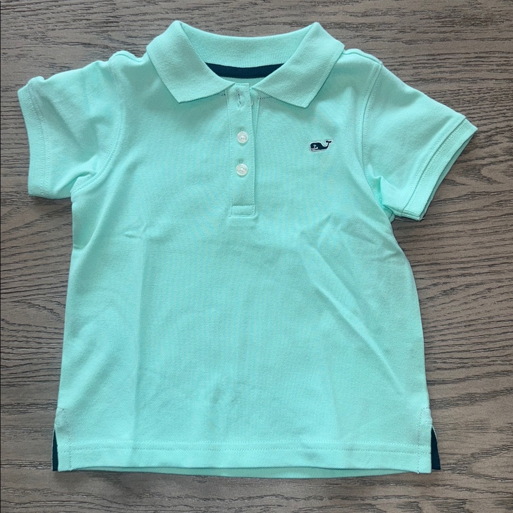 Vineyard Vines Light Green Polo with Navy Accents
